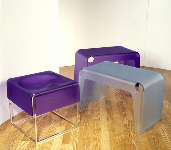 Lucite Benches and Stool 