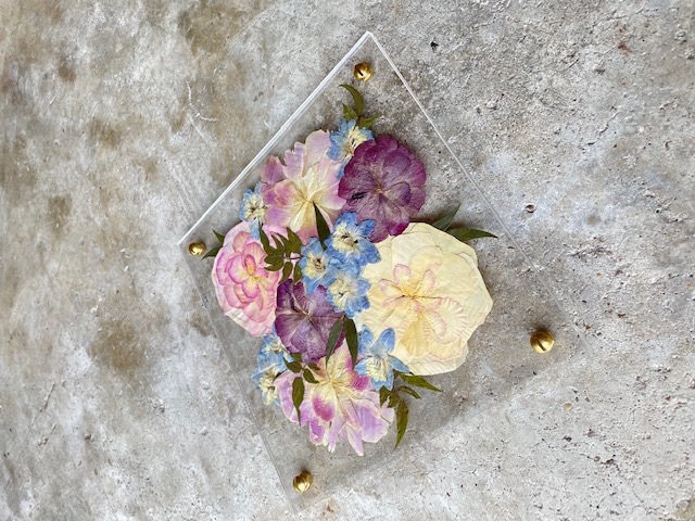 Wedding Bouquet Preserved in Acrylic