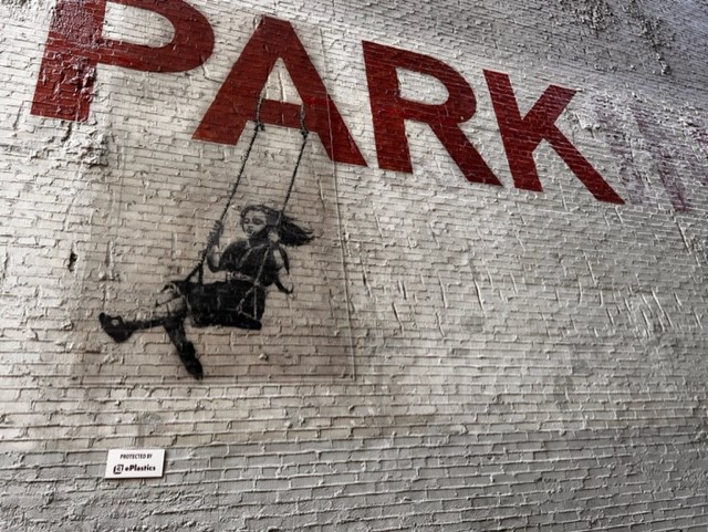 Protecting Banksy Swinging Girl Mural in Los Angeles