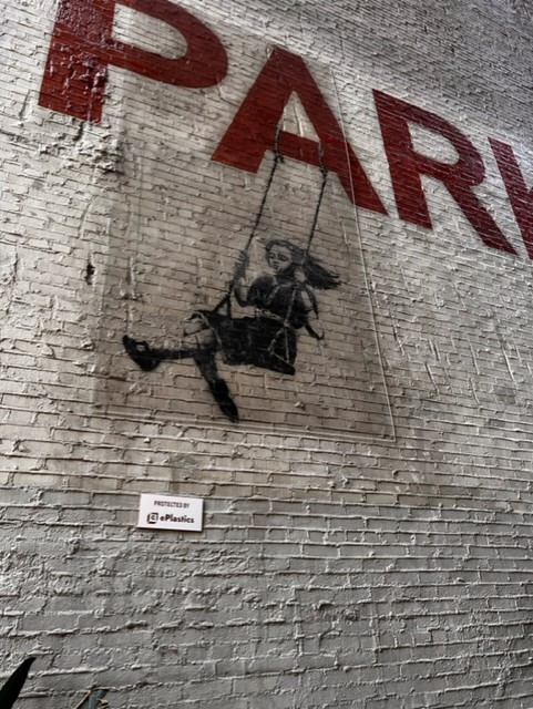 Protecting Banksy Swinging Girl Mural in Los Angeles