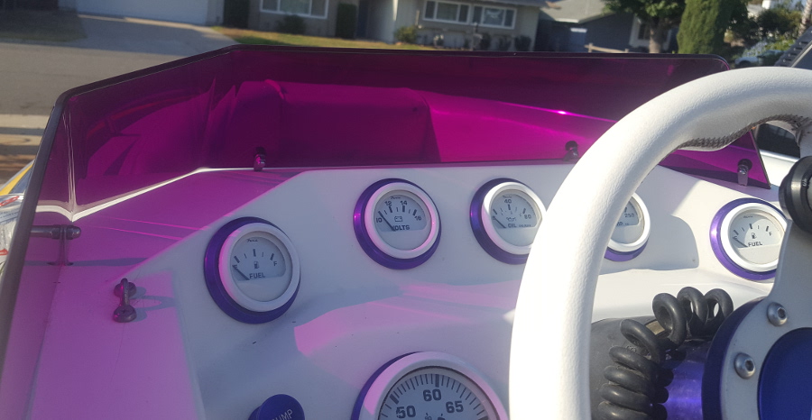 Custom Fabricated Purple Boat Window Replacement