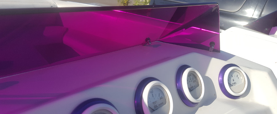 Custom Fabricated Purple Boat Window Replacement