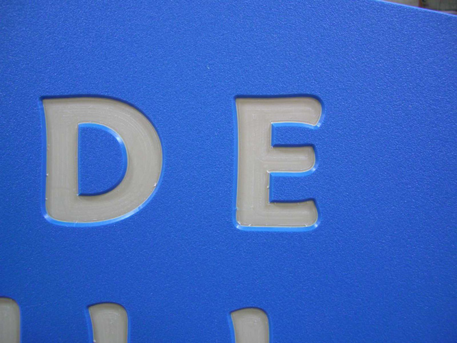Close Up Engraved HDPE